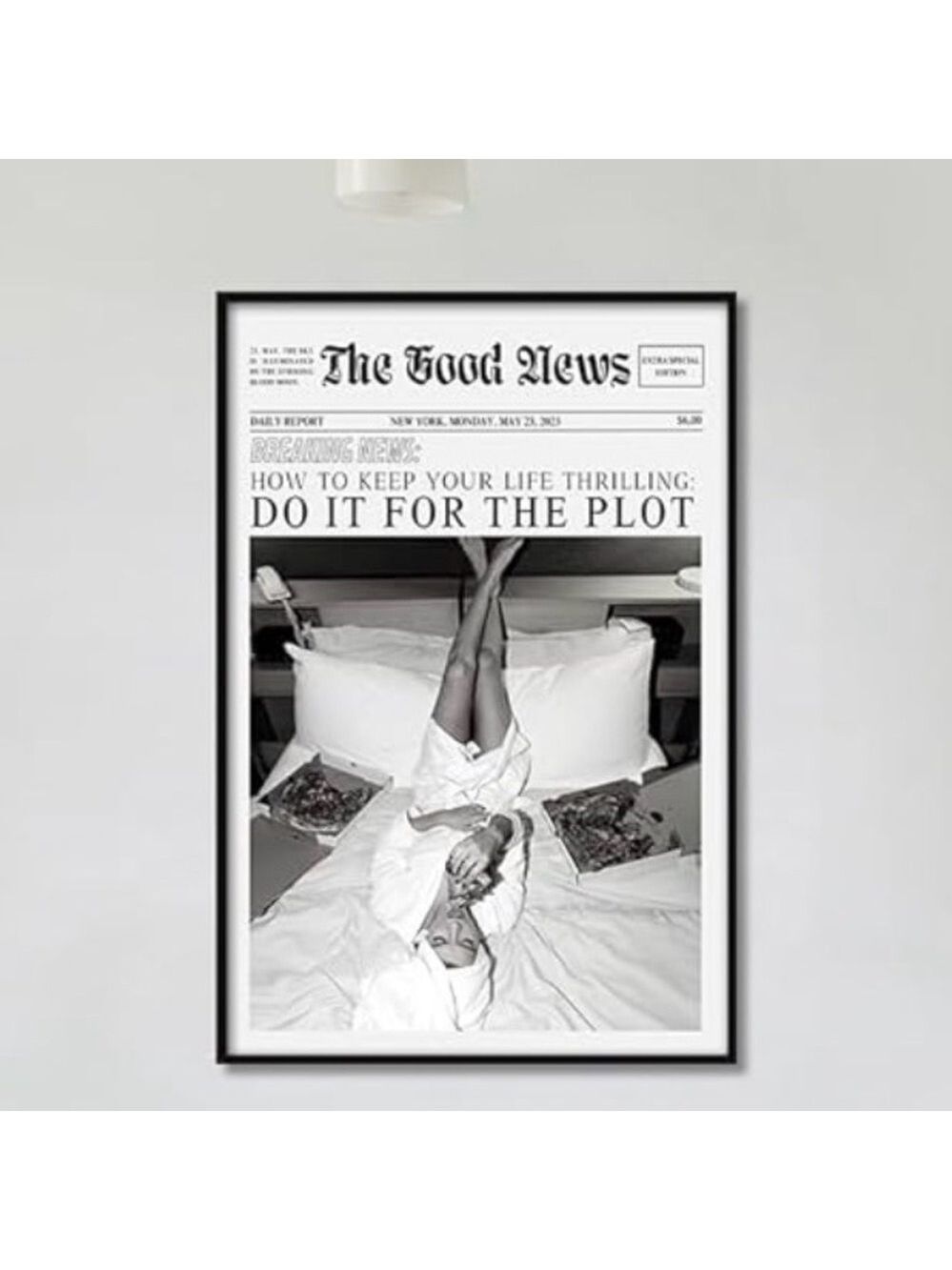 "Do It For The Plot" Newspaper Canvas Wall Art Print